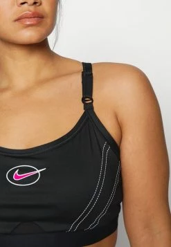 Nike Performance INDY BRA PLUS - Light Support Sports Bra - Black/white/active Pink -Nike Performance store 76534fd9b11d4944aff31d37ffa0e7f6