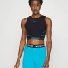 Nike Performance TANK - Top - Black/laser Blue