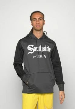 Nike Performance MLB CHICAGO SOX CITY CONNECT THERMA HOODIE - Hoodie - Anthracite/black