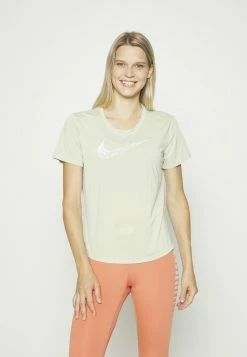 Nike Performance RUN - Sports T-shirt - Olive Aura White