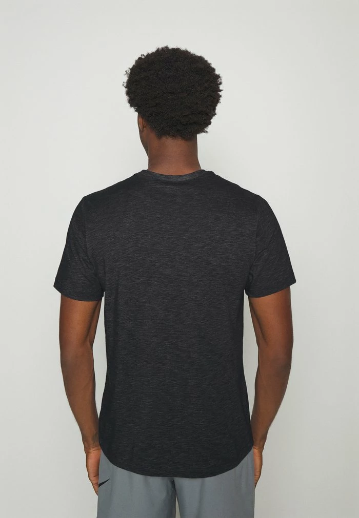 Nike Performance SLUB TEE - Print T-shirt - Black/smoke Grey 3 Nike Performance SLUB TEE - Print T-shirt - Black/smoke Grey - Image 3