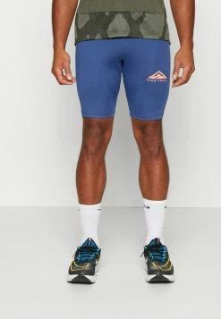 Nike Performance TRAIL HALF - Leggings - Mystic Navy/ashen Slate/orange Trance