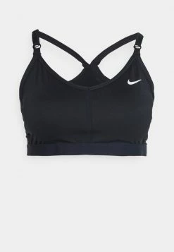 Nike Performance INDY V NECK BRA - Medium Support Sports Bra - Black/white
