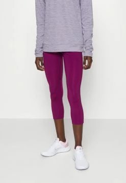 Nike Performance FAST CROP - Leggings - Sangria/silver