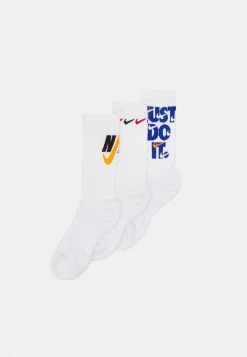 Nike Performance EVERYDAY PLUS CUSH CREW 3 PACK UNISEX - Sports Socks - White/black/white/total Orange