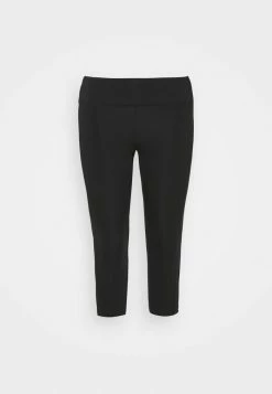 Nike Performance FAST CROP PLUS - Leggings - Black/reflective Silver