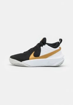 Nike Performance TEAM HUSTLE 10 UNISEX - Basketball Shoes - Black/metallic Gold/white/photon Dust