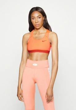 Nike Performance BAND BRA - Medium Support Sports Bra - Bright Crimson Cinnabar Cinnabar