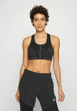 Nike Performance BRA - Medium Support Sports Bra - Black/dark Smoke Grey
