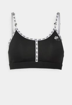 Nike Performance AIR INDY LOGO BRA - Light Support Sports Bra - Black/white -Nike Performance store 827e5bac4e724d9ebac3f2e3ab278bc9