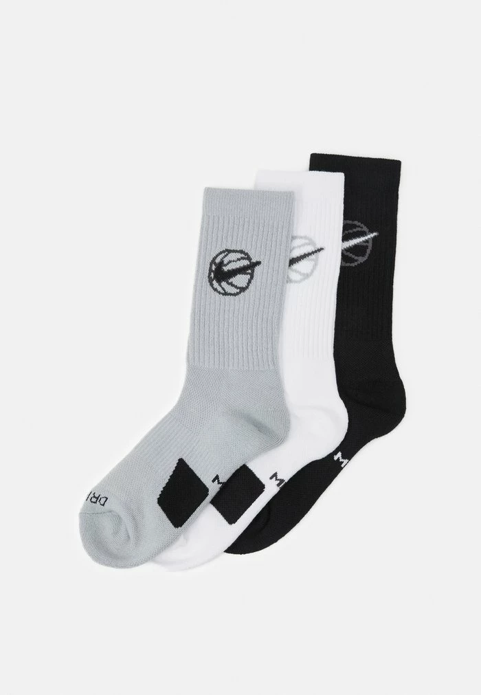 Nike Performance BASKETBALL SOCKS 3 PACK - Sports Socks - Black/white/grey 1 Nike Performance BASKETBALL SOCKS 3 PACK - Sports Socks - Black/white/grey