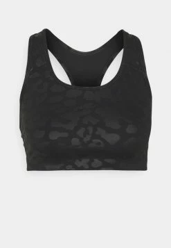 Nike Performance LEOPARD SHINE BRA - Medium Support Sports Bra - Black -Nike Performance store 849afd730bdc4295bd02181e0ace639a