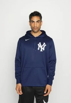 Nike Performance NEW YORK YANKEES WORDMARK THERMA PERFORMANCE - Hoodie - Midnight Navy