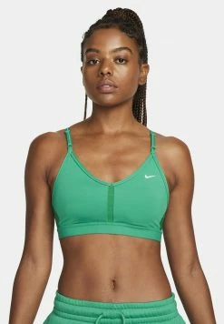 Nike Performance INDY V NECK BRA - Light Support Sports Bra - Evergreen