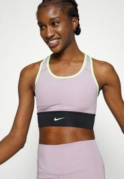 Nike Performance BRA - Medium Support Sports Bra - Plum Fog/black/lime Glow -Nike Performance store 86343a28dbf942b9859a11629a3e3960
