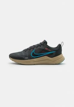 Nike Performance DOWNSHIFTER 12 - Neutral Running Shoes - Dark Smoke Grey/laser Blue/khaki/bright Crimson/black