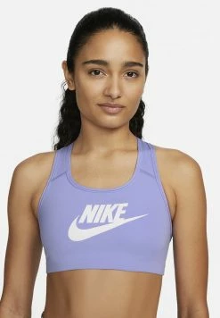 Nike Performance FUTURA - Medium Support Sports Bra - Light Thistle/white