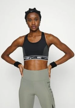 Nike Performance LOGO BRA - Medium Support Sports Bra - Black/white