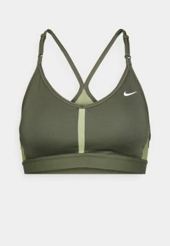 Nike Performance INDY V NECK BRA - Light Support Sports Bra - Cargo Khaki/alligator -Nike Performance store 89c83d050ce34ac7b7817b520d0a87ae