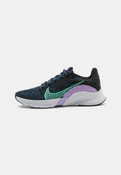 Nike Performance W SUPERREP GO 3 NN FK - Training Shoe - Black/green Glow/armory Navy/vivid Purple/lilac