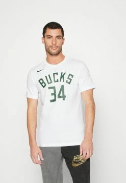 Nike Performance NBA GIANNIS ANTETOKOUNMPO MILWAUKEE BUCKS NAME AND NUMBER TEE - Print T-shirt - White/antetokounmpo