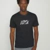 Nike Performance SLUB TEE - Print T-shirt - Black/smoke Grey