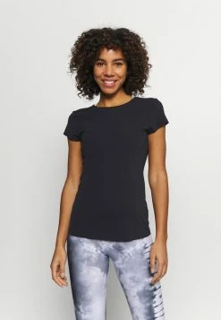 Nike Performance THE YOGA LUXE - Basic T-shirt - Black/dark Smoke Grey