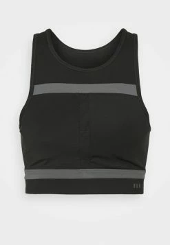 Nike Performance RUN BRA - Medium Support Sports Bra - Black/iron Grey