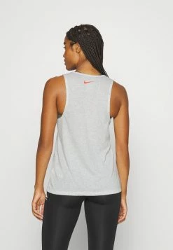 Nike Performance TRAIL TANK - Sports T-shirt - Smoke Grey/grey Fog/htr/(bright Crimson) -Nike Performance store 92093c9c90254751b5959ffab2c11ef1