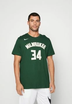 Nike Performance NBA GIANNIS ANTETOKOUNMPO MILWAUKEE BUCKS NAME AND NUMBER TEE - Print T-shirt - Fir/antetokounmpo
