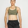 Nike Performance ALPHA ZIP FRONT BRA - High Support Sports Bra - Medium Olive Black /treeline Black