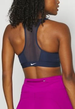 Nike Performance ZIP FRONT BRA - Medium Support Sports Bra - Midnight Navy/white -Nike Performance store 95130e7b3f9b4bd18ea4a4ad909ecfab