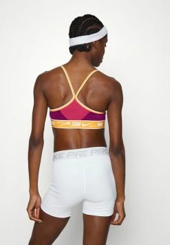 Nike Performance INDY LOGO BRA - Light Support Sports Bra - Sangria/light Curry/white -Nike Performance store 976a4cde908e4fa18ea2c6745e209453