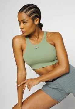 Nike Performance ALATE CURVE BRA - Medium Support Sports Bra - Oil Green Iron Grey -Nike Performance store 9928af9f85dc43e3a46e6629d1045944