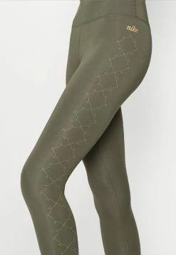 Nike Performance ONE LUXE - Leggings - Medium Olive/metallic Gold -Nike Performance store 9b6c58205859463ba5c671aad6534edd