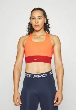Nike Performance BRA - Medium Support Sports Bra - Bright Crimson/cinnabar/sand Drift