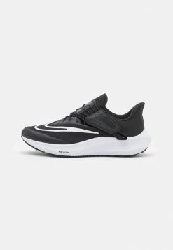 Nike Performance AIR ZOOM PEGASUS FLYEASE - Neutral Running Shoes - Black/white/dark Smoke Grey
