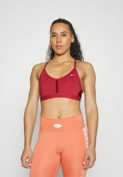 Nike Performance INDY V NECK BRA - Light Support Sports Bra - Canyon Rust/oxen Brown/white