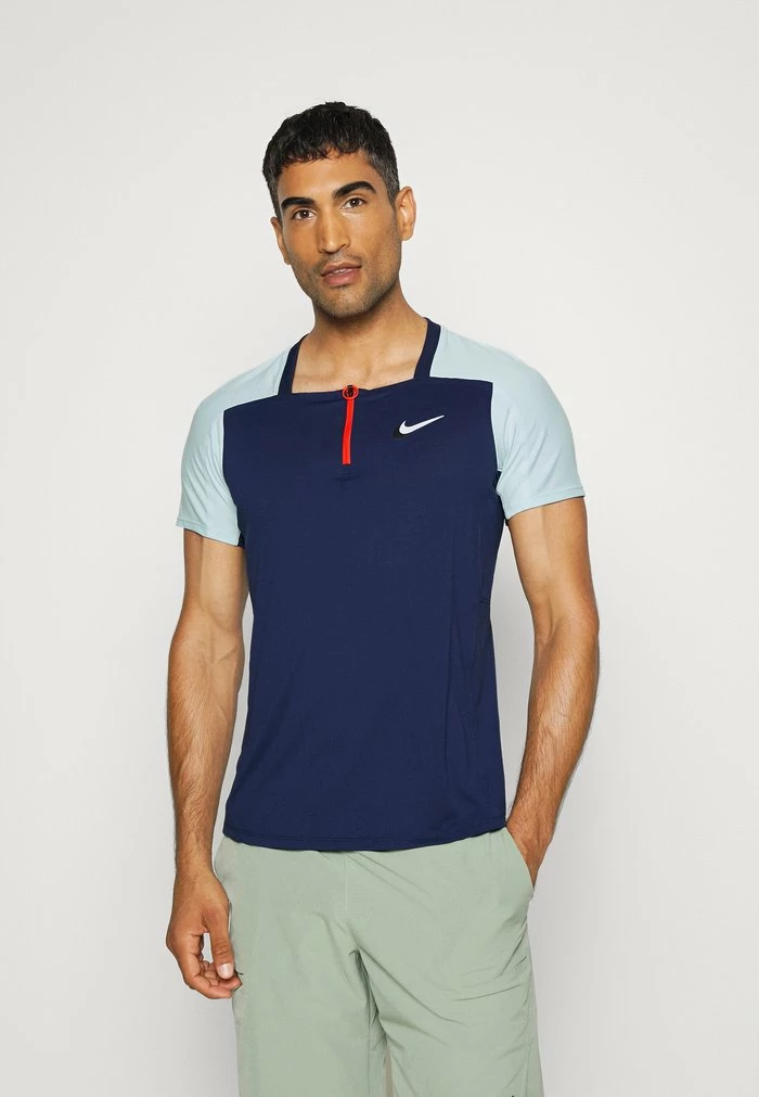 Nike Performance ADVANTAGE SLAM - Sports T-shirt - Midnight Navy/glacier Blue/white 1 Nike Performance ADVANTAGE SLAM - Sports T-shirt - Midnight Navy/glacier Blue/white