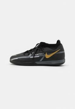 Nike Performance PHANTOM GT2 ACADEMY DYNAMIC FIT IC - Indoor Football Boots - Black/metallic Dark Grey/metallic Gold