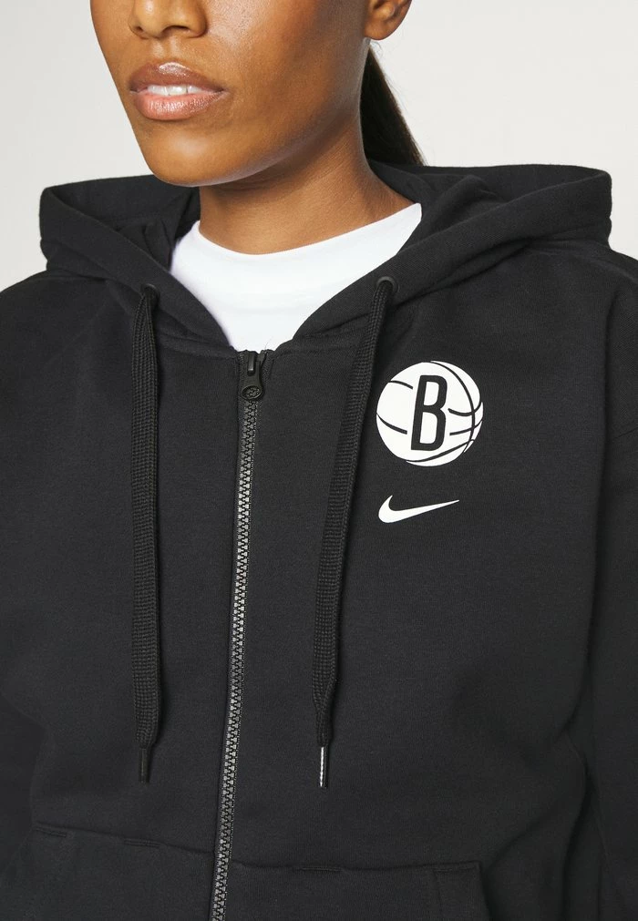 Nike Performance NBA BROOKLYN NETS ESSENTIAL FULL ZIP - Zip-up Sweatshirt - Black 6 Nike Performance NBA BROOKLYN NETS ESSENTIAL FULL ZIP - Zip-up Sweatshirt - Black - Image 6