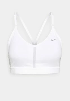 Nike Performance INDY V NECK BRA - Light Support Sports Bra - White/grey Fog/particle Grey -Nike Performance store a4e7bad4db7c4ef69c5732c8ff4e4010