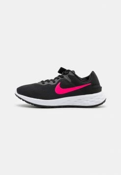Nike Performance REVOLUTION 6 FLYEASE - Neutral Running Shoes - Black/hyper Pink/iron Grey