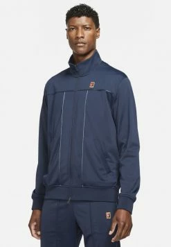 Nike Performance COURT HERITAGE JACKET - Fleece Jacket - Obsidian