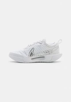 Nike Performance COURT ZOOM PRO - Multicourt Tennis Shoes - White/metallic Silver