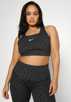 Nike Performance BRA PLUS - Medium Support Sports Bra - Dark Smoke Grey/white -Nike Performance store ab0ad1e7ae964fa18563cfed0ff2dfa8