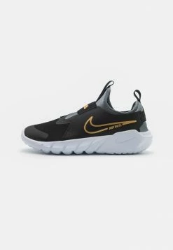 Nike Performance FLEX RUNNER 2 GS UNISEX - Neutral Running Shoes - Black/metallic Gold/cool Grey/white