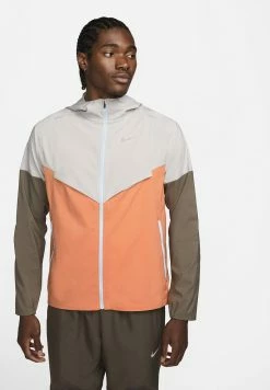 Nike Performance Running Jacket - Lt Iron Ore/orange Trance/olive Grey/reflective Silv