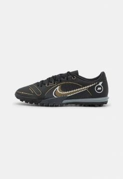 Nike Performance MERCURIAL VAPOR 14 ACADEMY TF - Astro Turf Trainers - Black/metallic Gold/metallic Silver