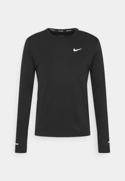 Nike Performance MILER - Long Sleeved Top - Black/silver
